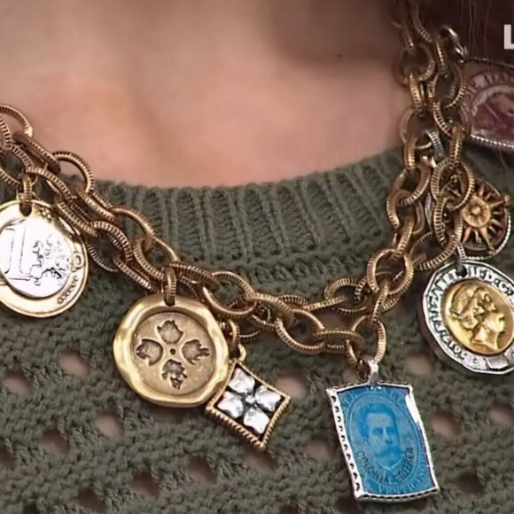 Patricia Nash NWOT World Charm Necklace Bracelet Set Goldtone Unique - Picture 4 of 16